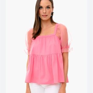 TUCKERNUCK Pomander Place Pink Tinsley Top Size Medium